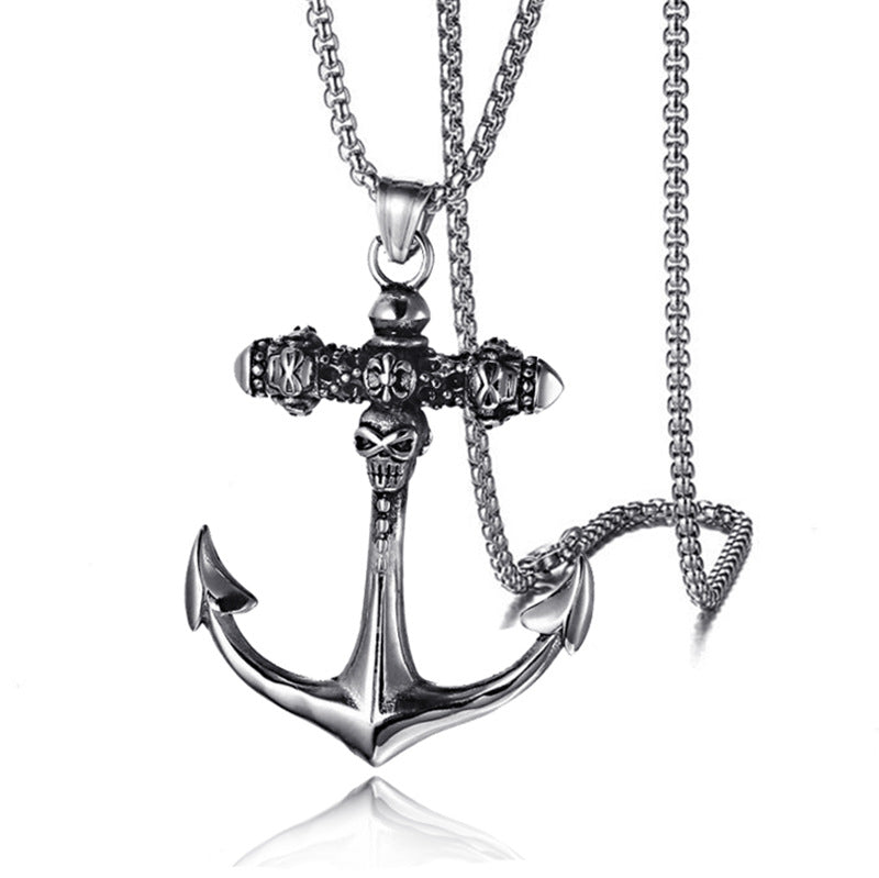 Wholesale  Retro Devil's Eye Necklace Men's Personality Trendy Hip Hop Titanium Steel Pendant Joker sweater chain